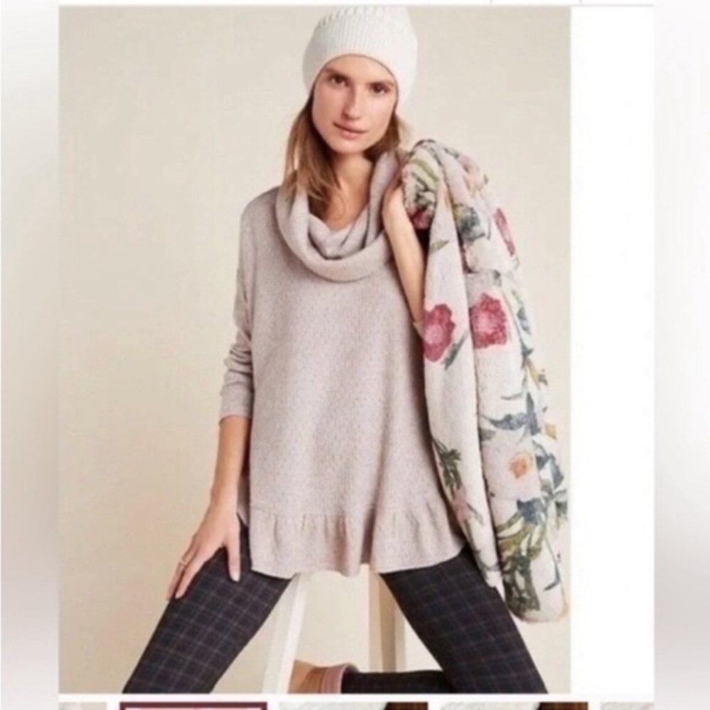 NWT Anthropologie Maeve Addie Ruffled Hacci Sweater